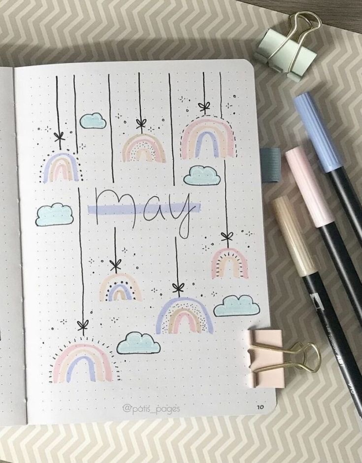 Rainbow bullet journal theme 